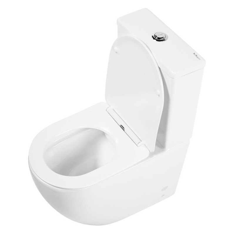 Напольный безободковый унитаз BelBagno Amanda BB051CPR/BB051T, белый, P-trap
