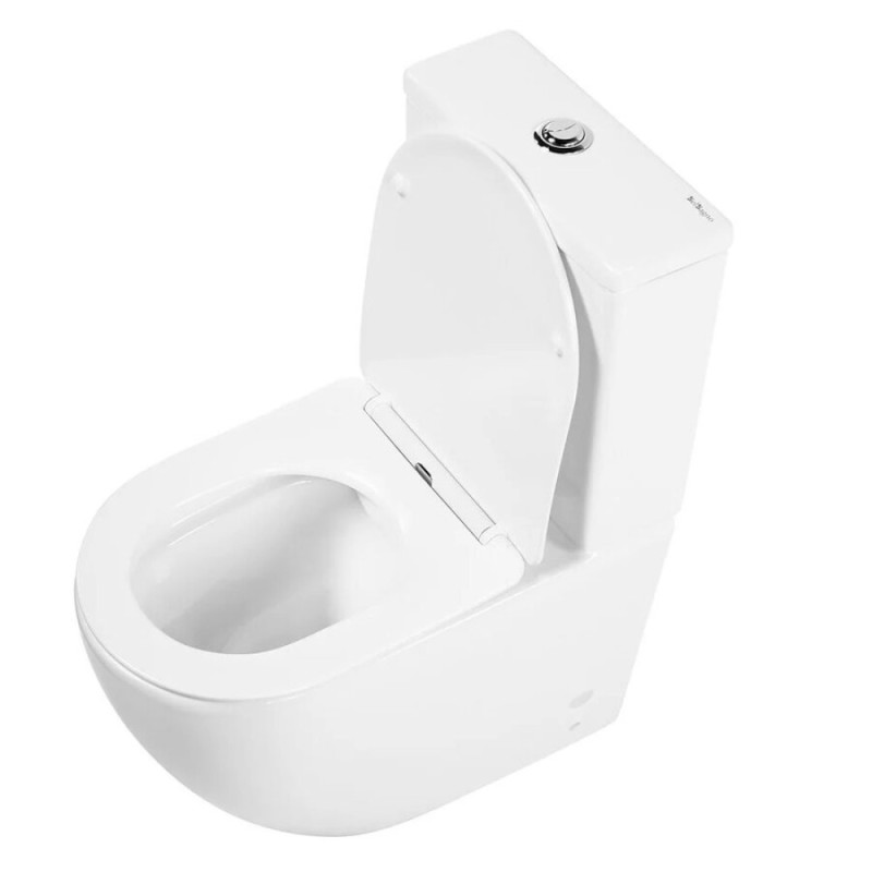 Напольный безободковый унитаз BelBagno Amanda BB051CPR/BB051T/BB051SC, сиденье микролифт, белый