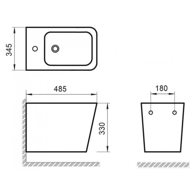 Биде BelBagno подвесное ARDENTE-R с крепежом BB0520BH