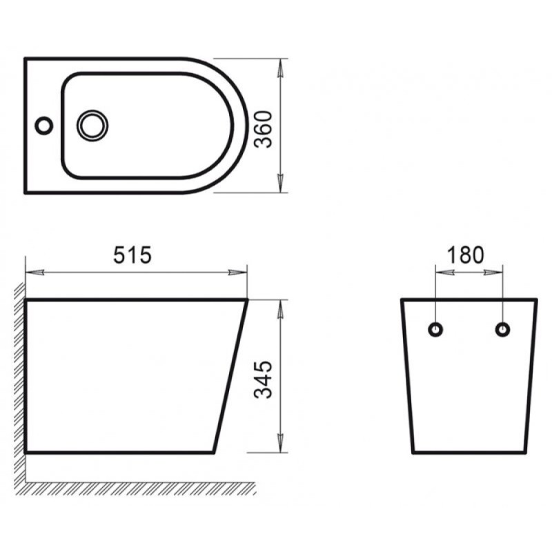 Подвесное биде BelBagno Flay BB053BH-R, белое