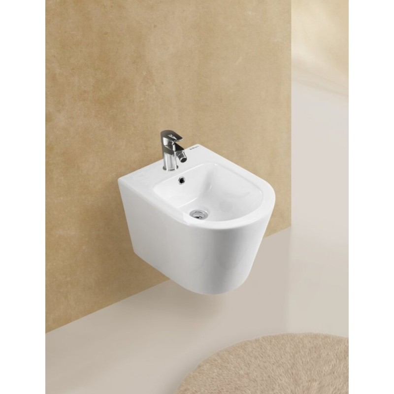 Подвесное биде BelBagno Flay BB053BH-R, белое