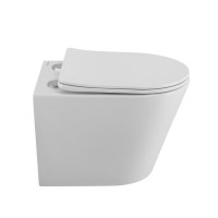 Подвесной безободковый унитаз BelBagno Flay-R BB053CHR/SC, сиденье микролифт, белый