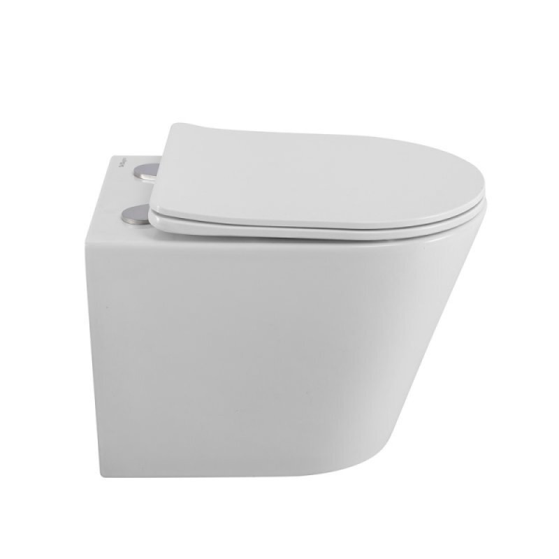 Подвесной безободковый унитаз BelBagno Flay-R BB053CHR/SC, сиденье микролифт, белый
