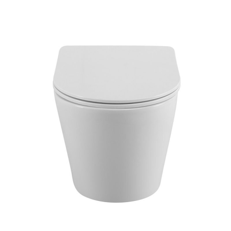 Подвесной безободковый унитаз BelBagno Flay-R BB053CHR/SC, сиденье микролифт, белый