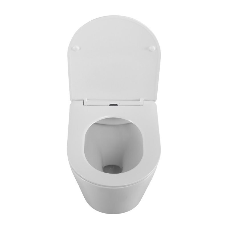 Подвесной безободковый унитаз BelBagno Flay-R BB053CHR/SC, сиденье микролифт, белый