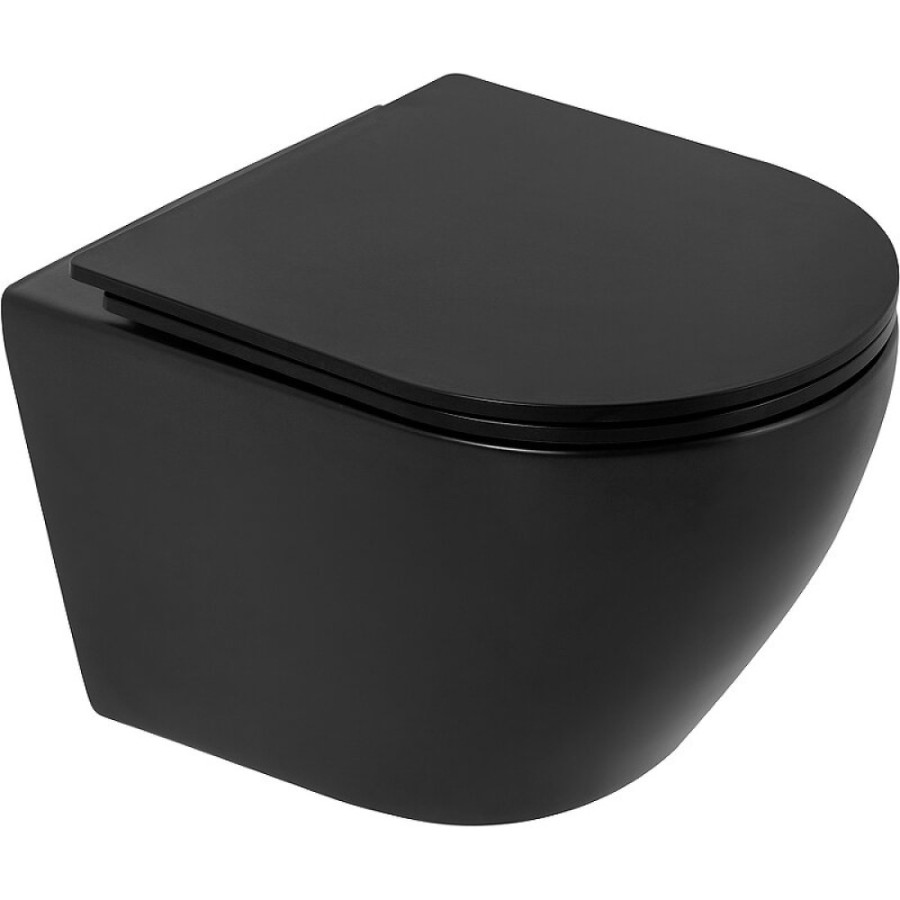 Унитаз подвесной BelBagno COLORATO безободковый, цвет черный матовый, BB062CHR-MB