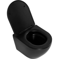 Унитаз подвесной BelBagno COLORATO безободковый, цвет черный матовый, BB062CHR-MB