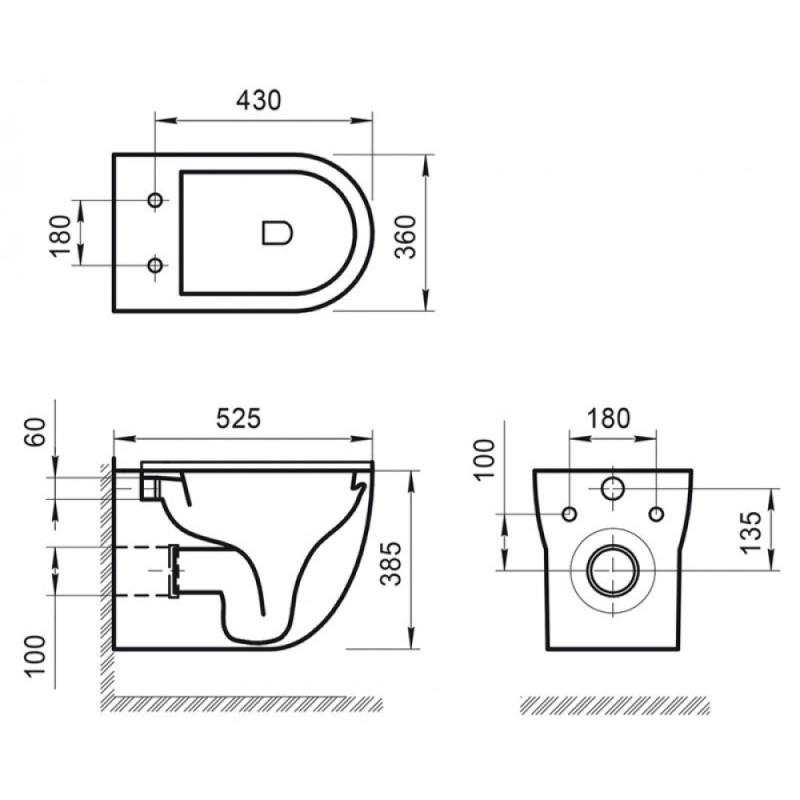 Подвесной унитаз BelBagno Onda BB066CHR, безободковый