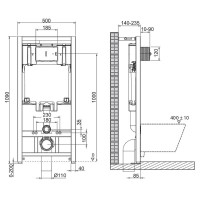 Инсталляция BelBagno Onda BB066CHR/BB870SC/BB002-80/BB014-SR-BIANCO, с белым унитазом, сиденье микролифт, клавиша смыва белая