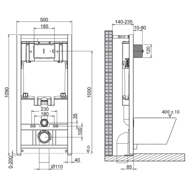 Инсталляция BelBagno Onda BB066CHR/BB870SC/BB002-80/BB014-SR-BIANCO, с белым унитазом, сиденье микролифт, клавиша смыва белая