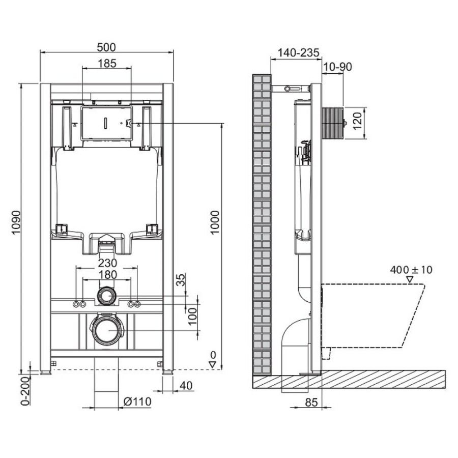 Инсталляция BelBagno Onda BB066CHR/BB870SC/BB002-80/BB014-SR-BIANCO, с белым унитазом, сиденье микролифт, клавиша смыва белая