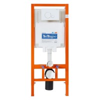 Инсталляция BelBagno Onda BB066CHR/BB870SC/BB002-80/BB014-SR-BIANCO, с белым унитазом, сиденье микролифт, клавиша смыва белая