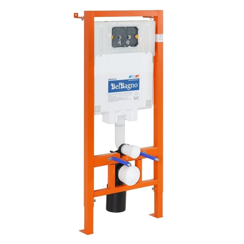 Инсталляция BelBagno Onda BB066CHR/BB870SC/BB002-80/BB014-SR-BIANCO, с белым унитазом, сиденье микролифт, клавиша смыва белая