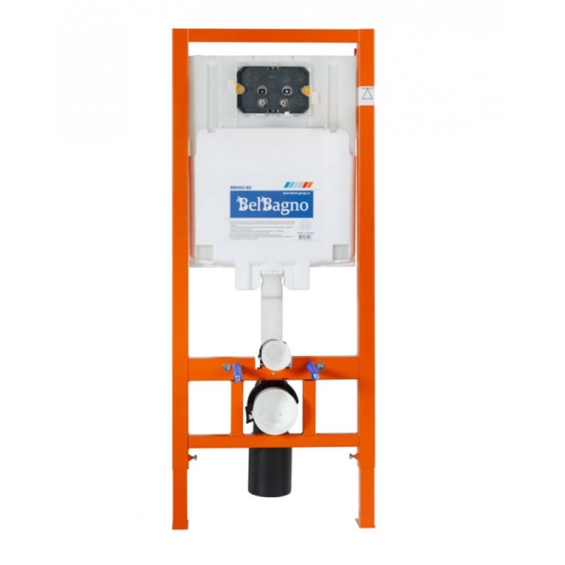 Инсталляция BelBagno с унитазом BelBagno Loto BB070CHR, тонкое сиденье с микролифтом, клавиша хром, комплект 4 в 1