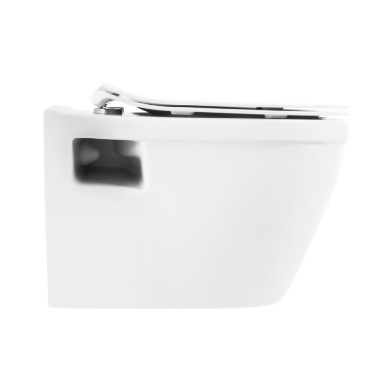 Инсталляция BelBagno с унитазом BelBagno Loto BB070CHR, тонкое сиденье с микролифтом, клавиша хром, комплект 4 в 1