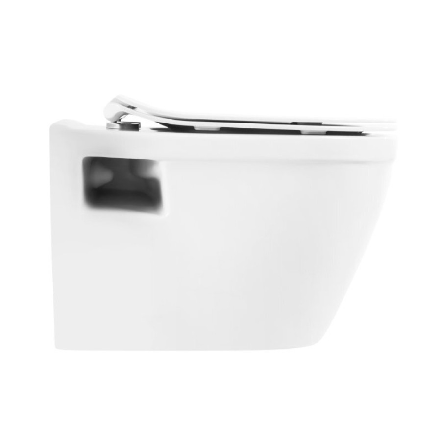 Инсталляция BelBagno с унитазом BelBagno Loto BB070CHR, тонкое сиденье с микролифтом, клавиша хром, комплект 4 в 1