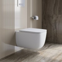 Подвесной унитаз BelBagno Tornado Luce-Tor BB076CH-TOR/SC, безободковый, сиденье микролифт, белый