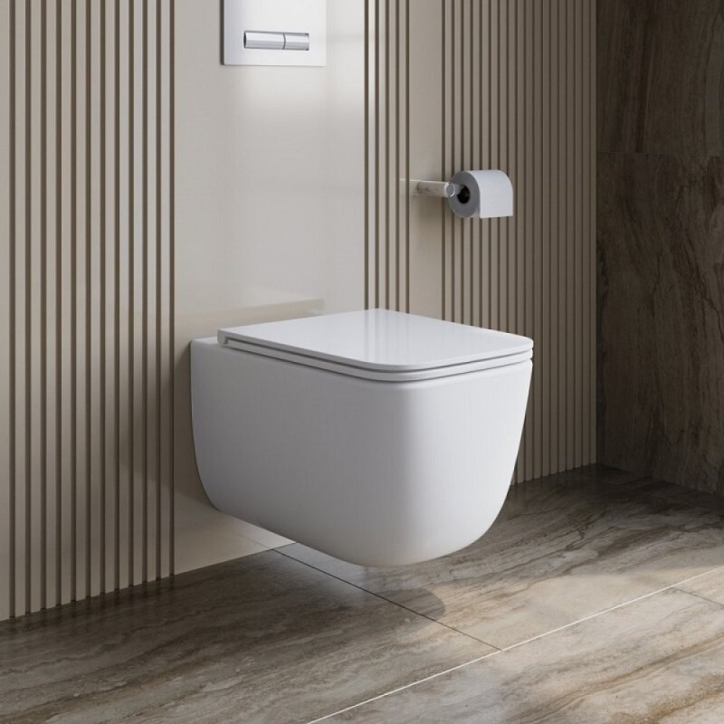 Подвесной унитаз BelBagno Tornado Luce-Tor BB076CH-TOR/SC, безободковый, сиденье микролифт, белый