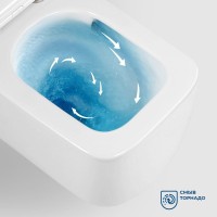 Подвесной унитаз BelBagno Tornado Luce-Tor BB076CH-TOR/SC, безободковый, сиденье микролифт, белый