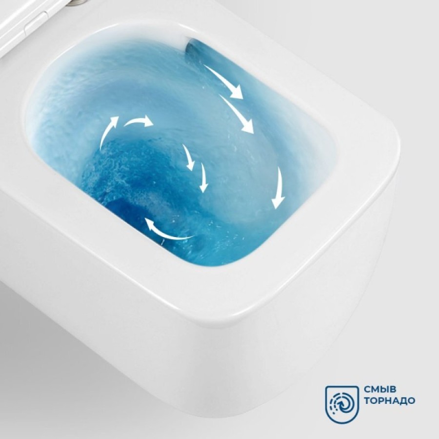 Подвесной унитаз BelBagno Tornado Luce-Tor BB076CH-TOR/SC, безободковый, сиденье микролифт, белый