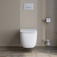 Подвесной унитаз BelBagno Tornado Luce-Tor BB076CH-TOR/SC, безободковый, сиденье микролифт, белый