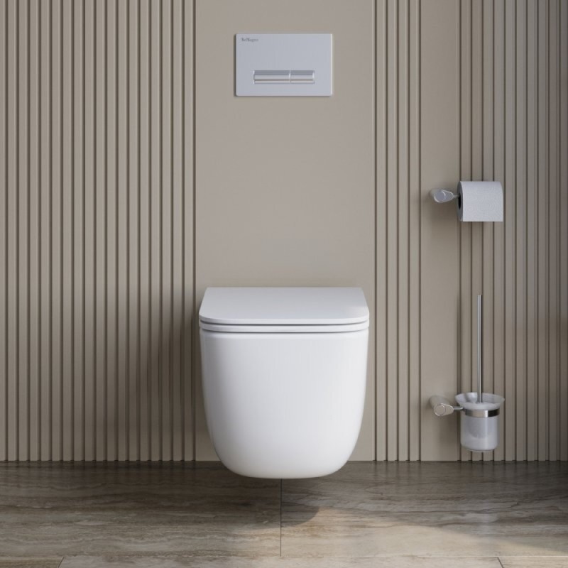 Подвесной унитаз BelBagno Tornado Luce-Tor BB076CH-TOR/SC, безободковый, сиденье микролифт, белый