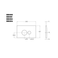Клавиша смыва BelBagno BB080CR.MAT, механическая, цвет хром матовый