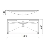 Раковина из искусственного мрамора BelBagno BB1000/455-LV-MR-ALR, 100 x 45.5 x 14.5 см