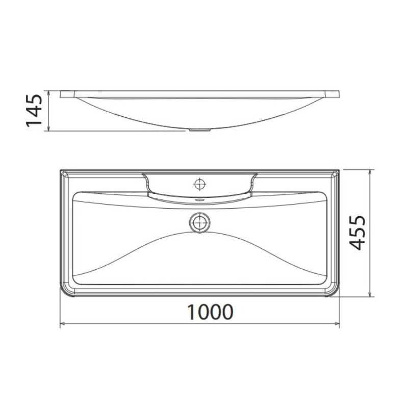 Раковина из искусственного мрамора BelBagno BB1000/455-LV-MR-ALR, 100 x 45.5 x 14.5 см