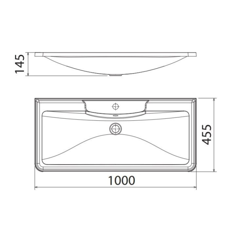 Раковина из искусственного мрамора BelBagno BB1000/455-LV-MR-ALR, 100 x 45.5 x 14.5 см