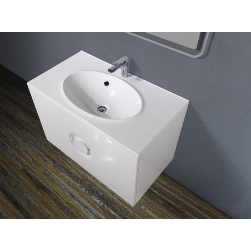 Раковина BelBagno Onda BB1000/500-LV-MR-OND 100 x 50 см, литьевой мрамор, цвет белый