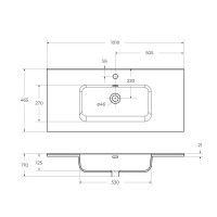 Керамическая раковина BelBagno BB1000ETL, 100 см