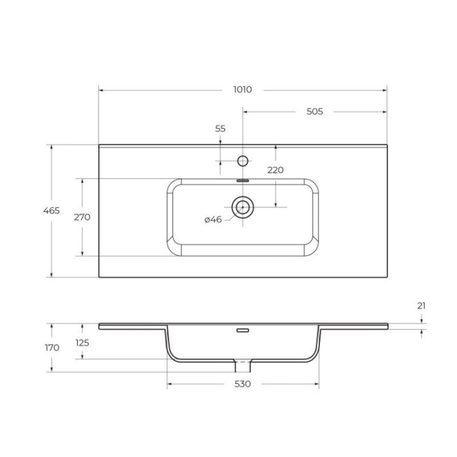 Керамическая раковина BelBagno BB1000ETL, 100 см