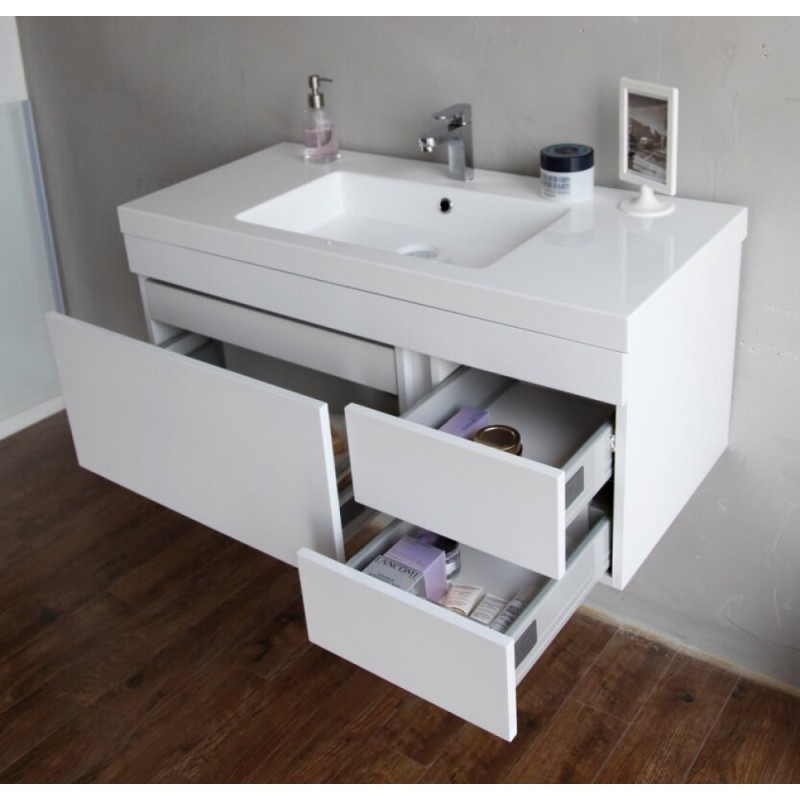 Тумба под раковину BelBagno Luce BB1000VAC/BL, цвет Bianco Lucido