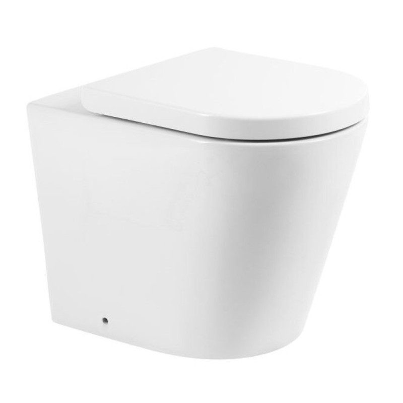 Приставной безободковый унитаз (чаша) BelBagno Flay BB1003CBR-R, белый, P-trap