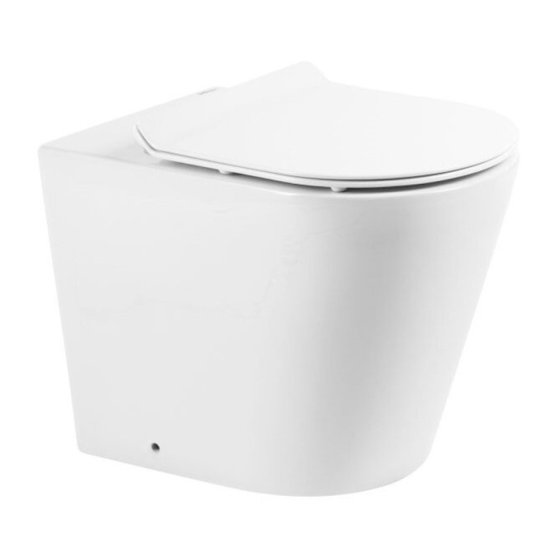 Приставной безободковый унитаз (чаша) BelBagno Flay BB1003CBR-R, белый, P-trap