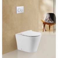 Приставной безободковый унитаз (чаша) BelBagno Flay BB1003CBR-R, белый, P-trap