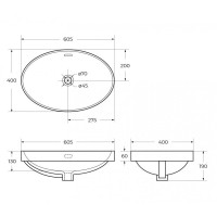 Раковина BelBagno 60 х 40 см, белый, BB1004