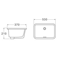 Раковина Belbagno 53 х 37 см, встраиваемая снизу, белый, BB1006