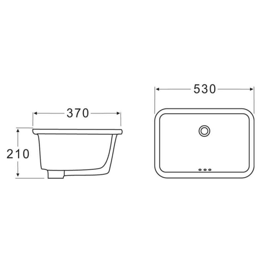 Раковина Belbagno 53 х 37 см, встраиваемая снизу, белый, BB1006