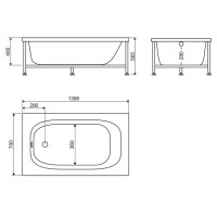 Ванна акриловая BelBagno BB101-140-70, 140 x 70 см, белая