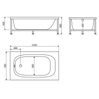 Акриловая ванна BelBagno BB101 130 х 70 х 40 см пристенная