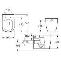 Приставной унитаз BelBagno Prado BB10150CB, белый