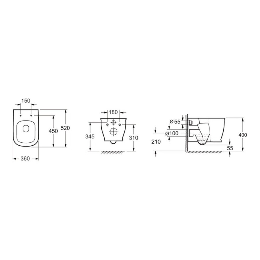 Подвесной унитаз BelBagno Prado BB10150CH, безободковый
