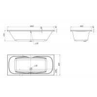 Ванна акриловая BelBagno BB104-180-80, 180 х 80 см, белая