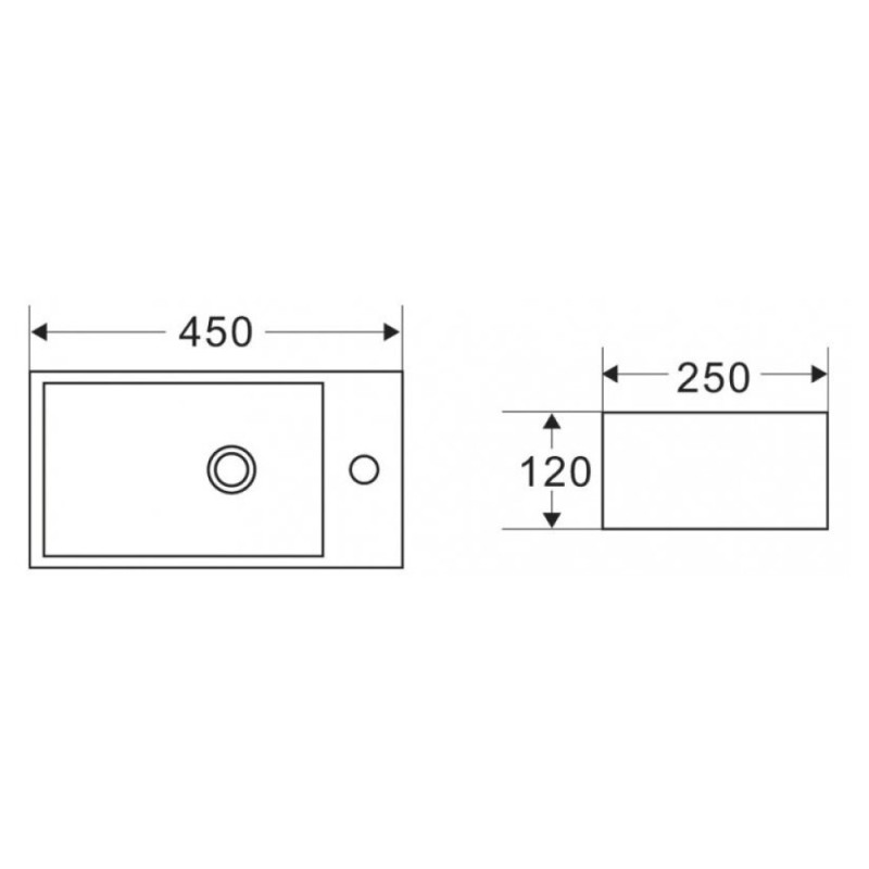 Раковина BelBagno BB1044 45 см накладная, керамика, белая