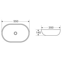 Раковина BelBagno 55 х 35 см, белый, BB1048