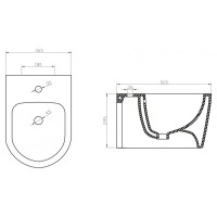 Биде BelBagno Marino BB105BH, подвесное