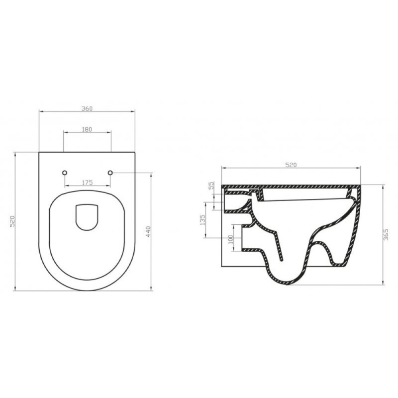 Подвесной унитаз BelBagno Marino BB105CHR, безободковый