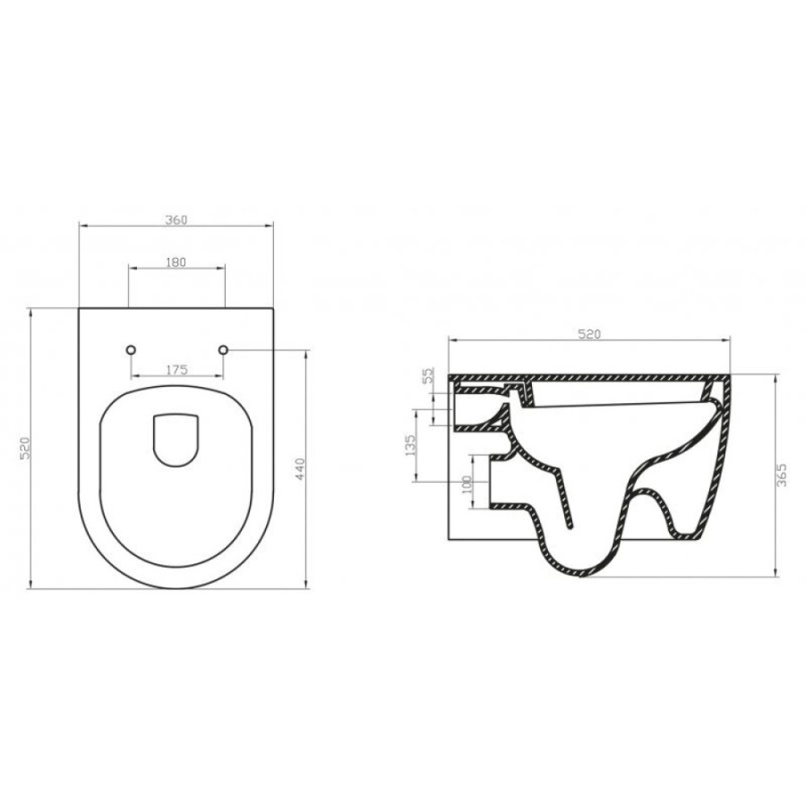 Подвесной унитаз BelBagno Marino BB105CHR, безободковый